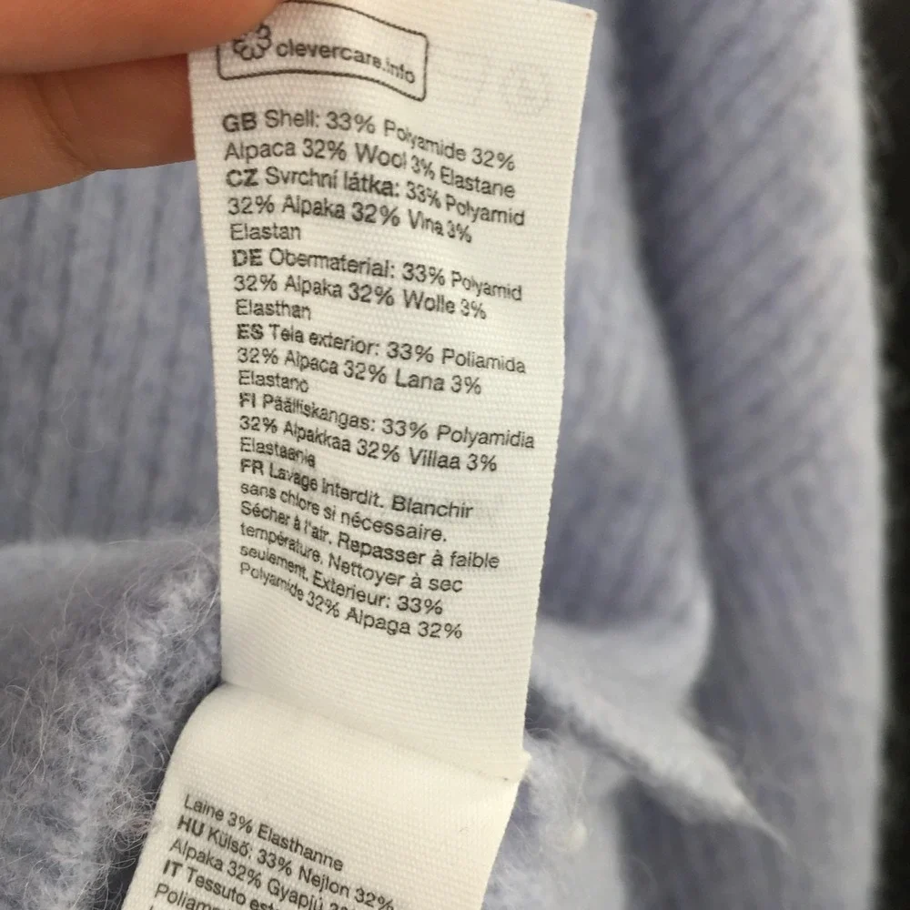 & other stories anthropologie alpaca wool blue periwinkle‎ Blue V Neck Sweater S